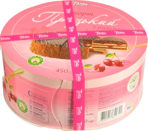 Торт бісквітний Празький з вишнею Tarta к/у 450г
