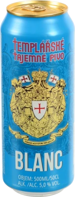 Пиво пшеничне світле нефільтроване пастеризоване «Templarske Tajemne Pivo Blanc», 5,0%, 0,5 л, б.м.