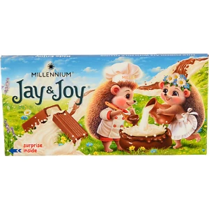 Шоколад Millennium JayJoy молочний з молочною начинкою 100г WINTER
