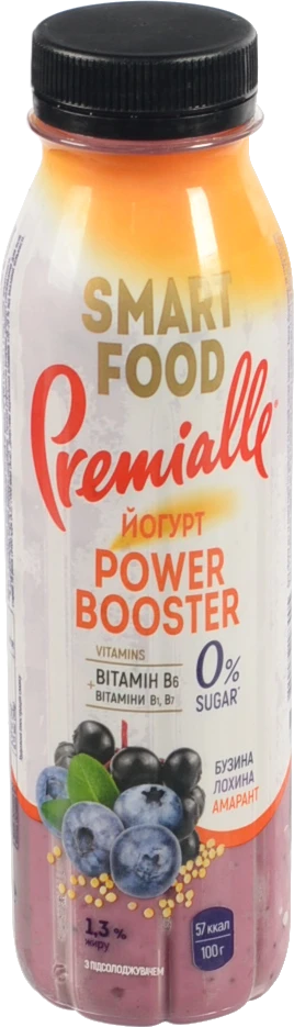 Йогурт Premialle 290г 1.3 Smart Food бузина-лохина-амарант ПЕТ