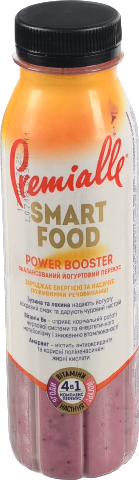 Йогурт Premialle 290г 1.3 Smart Food бузина-лохина-амарант ПЕТ