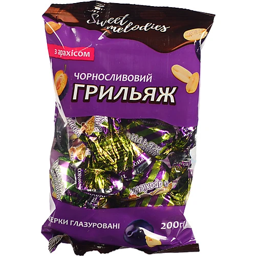 Цукерки Sweet melodies 200г грильяж чорнослив глазур