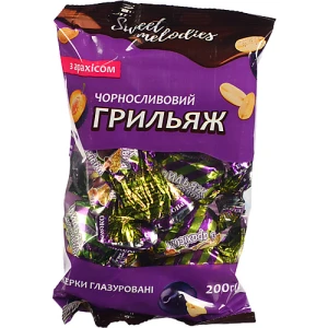 Цукерки Sweet melodies 200г грильяж чорнослив глазур