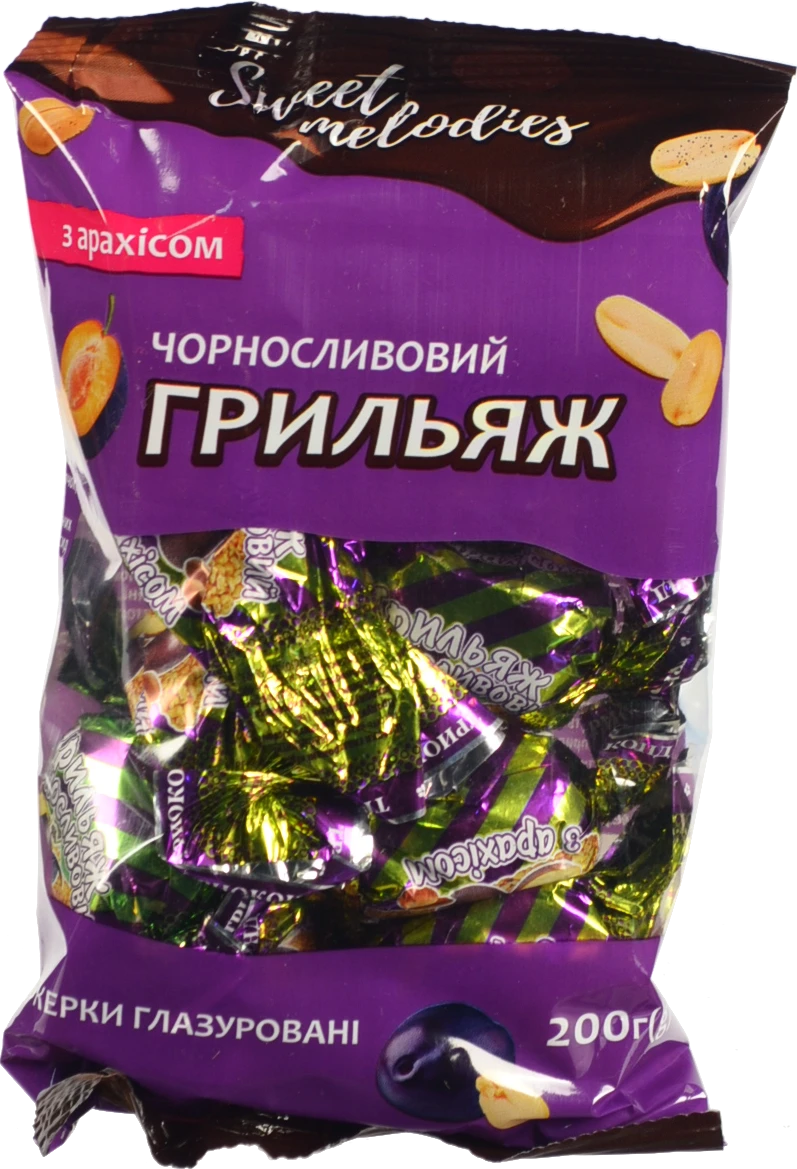 Цукерки Sweet melodies 200г грильяж чорнослив глазур