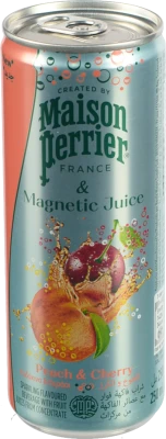 Напій безалкогольний сильногазований Peach&Cherry Perrier з/б 0.25л