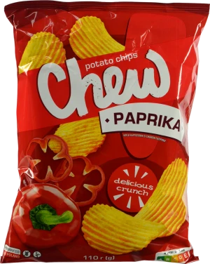 Чіпси CHEW 110 г зі смаком паприки хвиляст