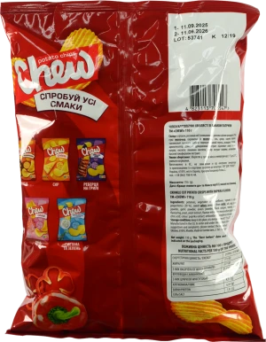 Чіпси CHEW 110 г зі смаком паприки хвиляст