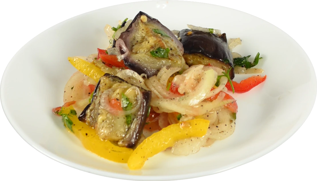 Салат Овочевий з печеними баклажанами