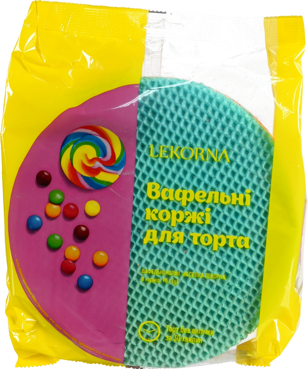 Коржі вафельні для торта Веселка Lekorna м/у 90г