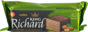 Вафельний батончик King Richard 57г мигдаль фундук