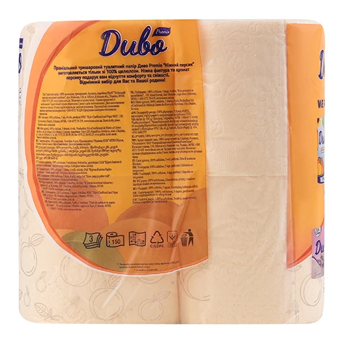 Папір туалетний Диво Premio 4рул 3х шар peach
