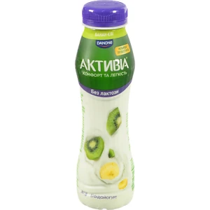 Біфідойогурт Активіа 260г 0.8% банан-ківі безлактозний пет