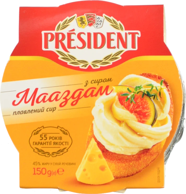 Сир пл.Президент 150г 45% мааздам ст.