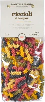 Паста Lantica Madia 500г з твердих сортів пшениці Riccioli 5 кольорів