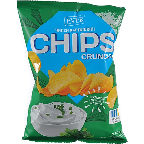 Чіпси EVER 110г сметана зелень