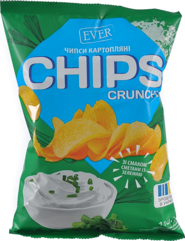 Чіпси EVER 110г сметана зелень