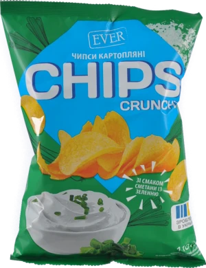 Чіпси EVER 110г сметана зелень