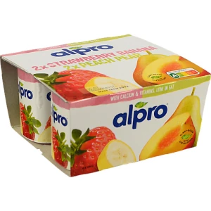 Продукт соєвий ферментований Полуниця-банан Персик-груша Alpro к/у 4х125г