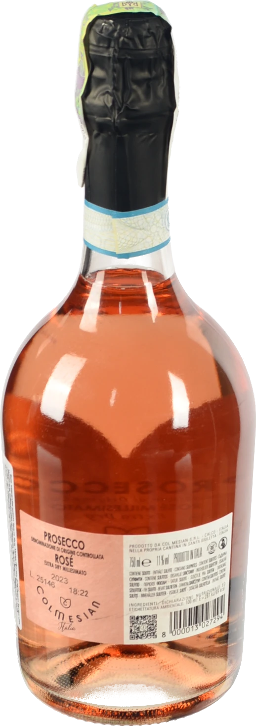 Вино ігристе Col Mesian 0.75л просеко DOC рожеве екстра сухе 11%