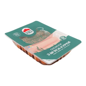 Сосиски «Наша Ряба» з м’яса курки варені, вищого ґатунку, 270 г