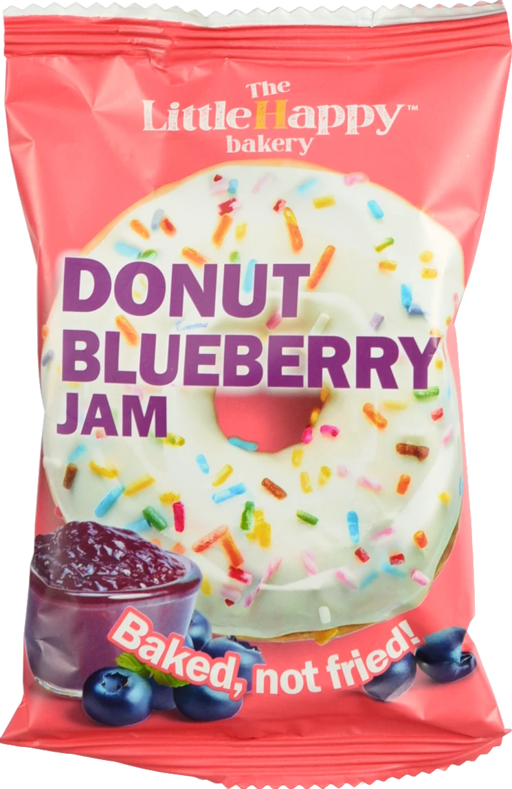 Пончик LittleHappy bakery 60г чорничний джем глазурь