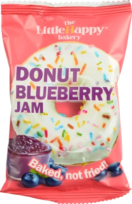 Пончик LittleHappy bakery 60г чорничний джем глазурь