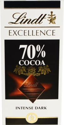 Шоколад 70% чорний гіркий Excellence Lindt к/у 100г