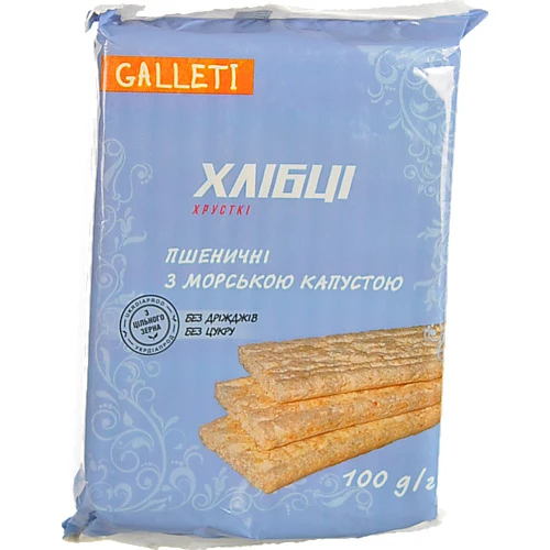 Хлібці пшеничні з морською капустою Galleti 100г