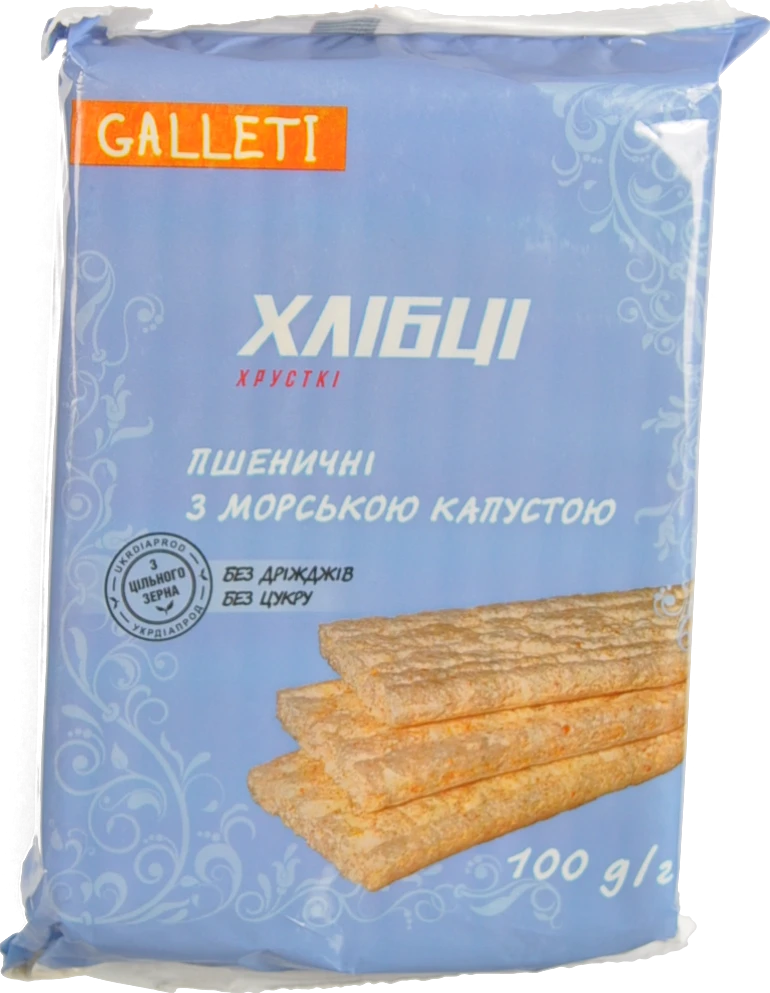 Хлібці пшеничні з морською капустою Galleti 100г