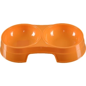 Миска подвійна для корму та води пластикова 25*14.5*4.8