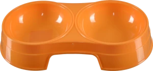 Миска подвійна для корму та води пластикова 25*14.5*4.8