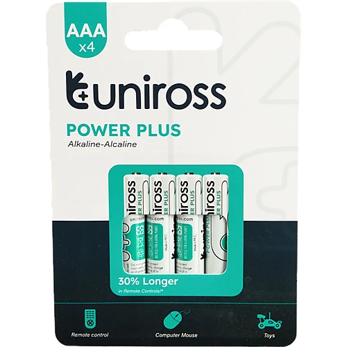 Батарейка Uniross LR03-U4 power plus 4шт