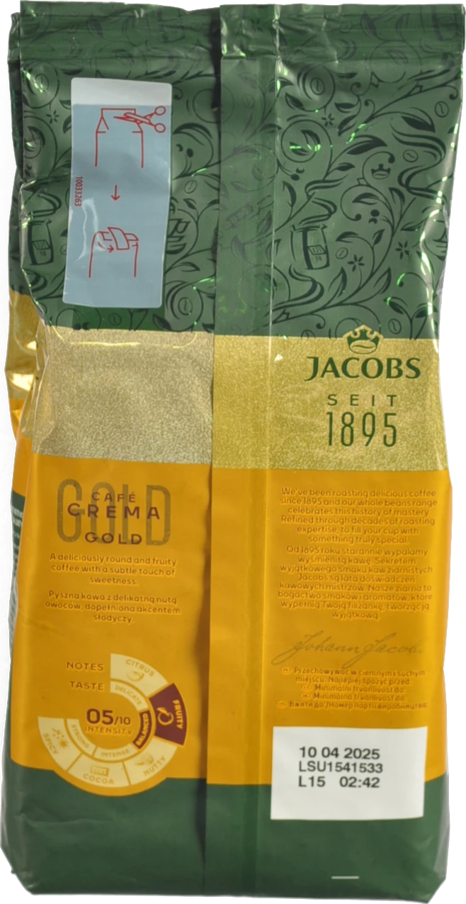 Кава Jacobs Crema Gold в зернах 500г