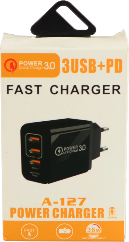 Багатопортовий зарядний пристрій з швидкою зарядкою 10W 2000mA, чорний