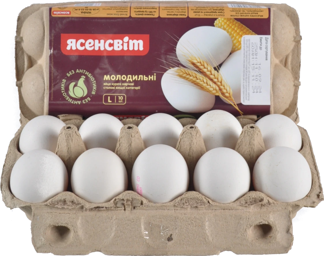 Яйця курячі Ясенсвіт Молодильні L С0 10шт