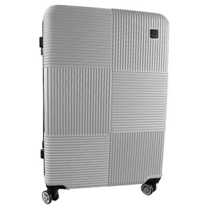 Валіза пластикова 75х48х28см колір silver white