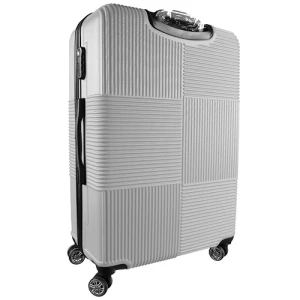 Валіза пластикова 75х48х28см колір silver white