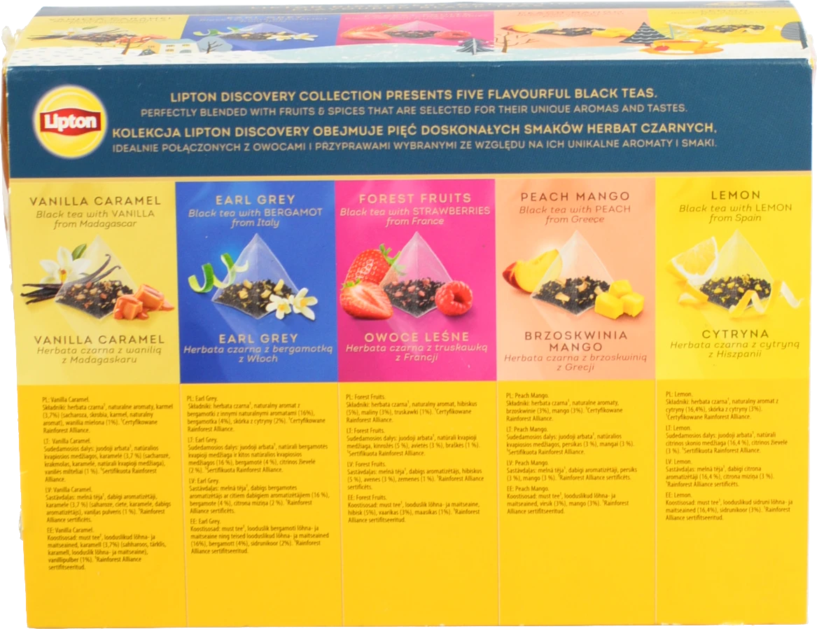 Чай Lipton 50шт чорний collecton taste пірамидка