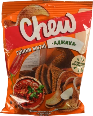 Грінки Chew 80г житні з аджикою