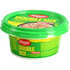 Закуска бутербродна Пікнік Меню Double Mix м’ясо курки та гриби у вершковому соусі 120 г