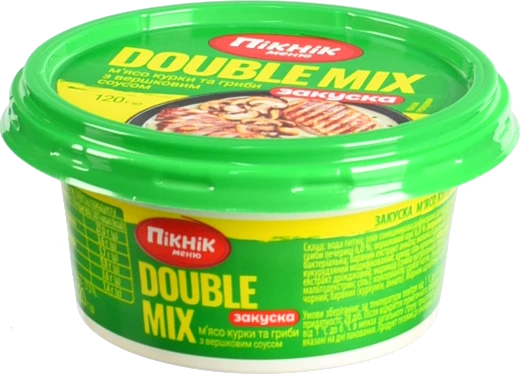 Закуска бутербродна Пікнік Меню Double Mix м’ясо курки та гриби у вершковому соусі 120 г