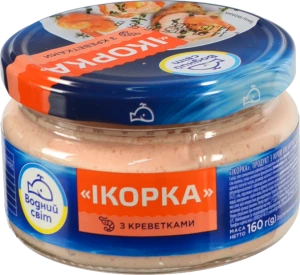 Продукт з ікрою океанічної риби та креветками пастеризований Ікорка Водний світ с/б 160г