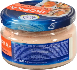 Продукт з ікрою океанічної риби та креветками пастеризований Ікорка Водний світ с/б 160г