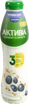 Біфідойогурт Активіа 500г 1.2 чорниця злаки пет