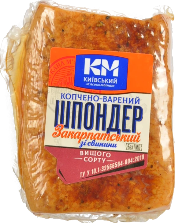 Шпондер Київський м’ясокомбінат Закарпатський зі свинини копчено-варений вищого ґатунку