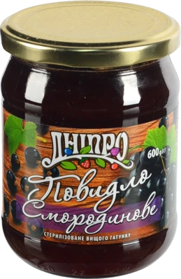 Повидло Dnipro 600г смородинове с.б
