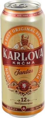 Пиво світле нефільтроване пастеризоване «JANTAR» ТМ «Karlova Krčma», 5,2%, 0,5 л, б.м.
