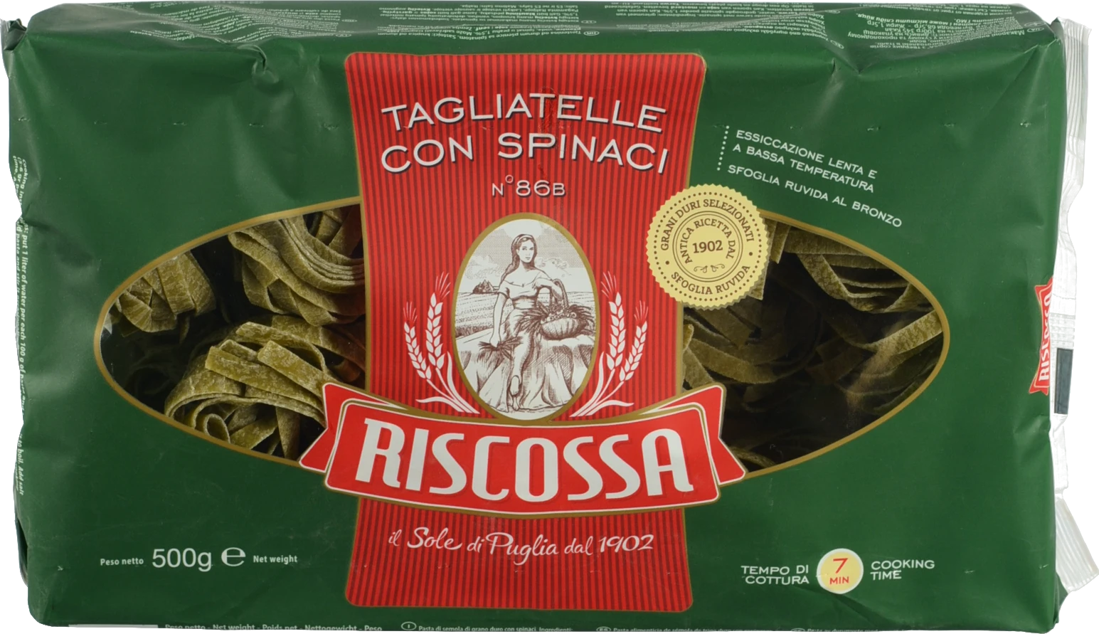 Паста Riscossa 500г тагліателі verdi т.сорт