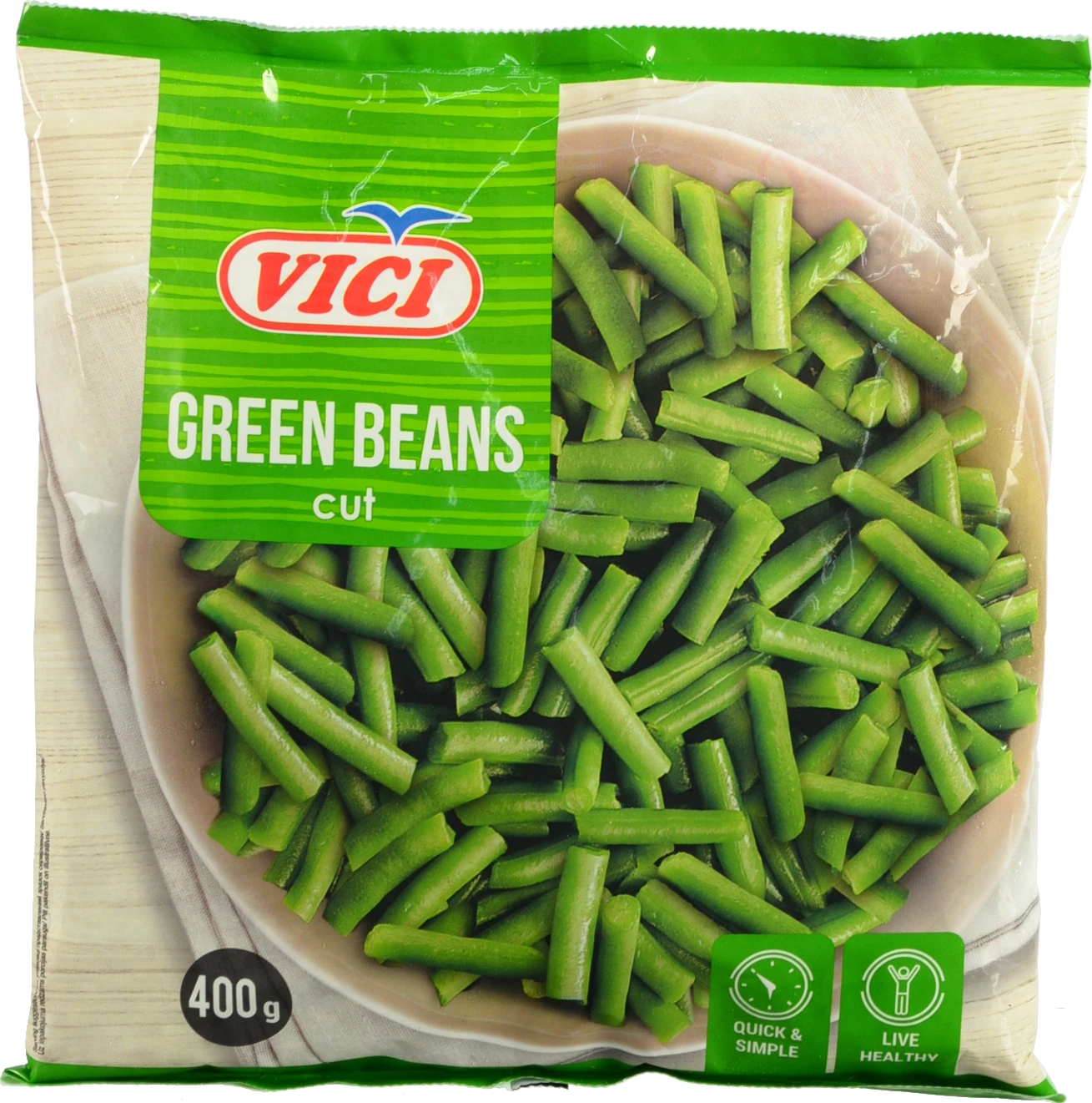 Квасоля спаржева різана швидкозаморожена Vici м/у 400г