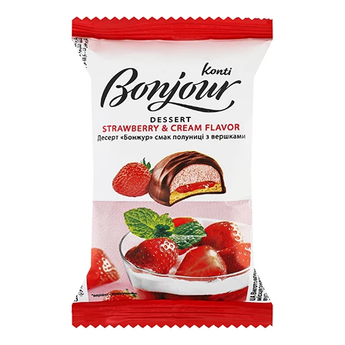 Печиво Бонжур 29г полуниця вершки